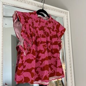 Crosby Red and Pink Patterned Blouse